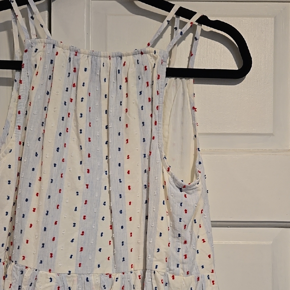 LOFT Sundress Red, White, and Blue Size 4 100% Cotton - Picture 5 of 10